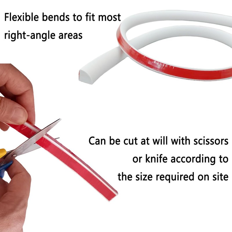 Peel and Stick Quarter Round Molding, 1/2 x 39'' Flexible