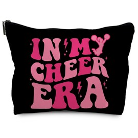 RYYCDOI Cheer Makeup Bag, Cheer Gifts Women Cheerleaders, Cheerleading Gifts, Cheer Cosmetic Bag Zipper Pouch, in My Cheer Era Pink Preppy Makeup Pouch, Cheer Accessories for Cheerleader(PU)