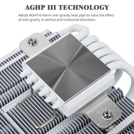 Thermalright AXP120-X67 White ARGB Low Profile CPU Air Cooler with Quite 120mm TL-C12015W-S PWM Fan, 6 Heat Pipes, 67mm Height, for AMD AM4/Intel LGA 1700/1150/1151/1155/1156/1200/20XX
