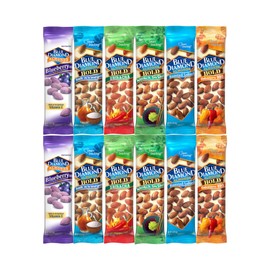 Variety Pack Diamond Almonds 12-Pack, 1.5 Oz Each, 2 of 6 Flavors: Blueberry, Salt 'N Vinegar, Sriracha, Wasabi & Soy Sauce, Roasted Salted, Habanero BBQ - Premium Almond Snack Variety, Gluten-Free
