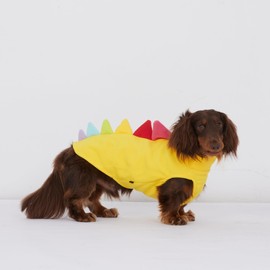 ESCCBOO Italian Greyhound & Dachshund Dog Fleece Dinosaur Sleeveless Onesie, Cozy Turtleneck Costume Outfit for Mini Dachshund Italian Greyhound Whippets (Yellow, XXX-Large)