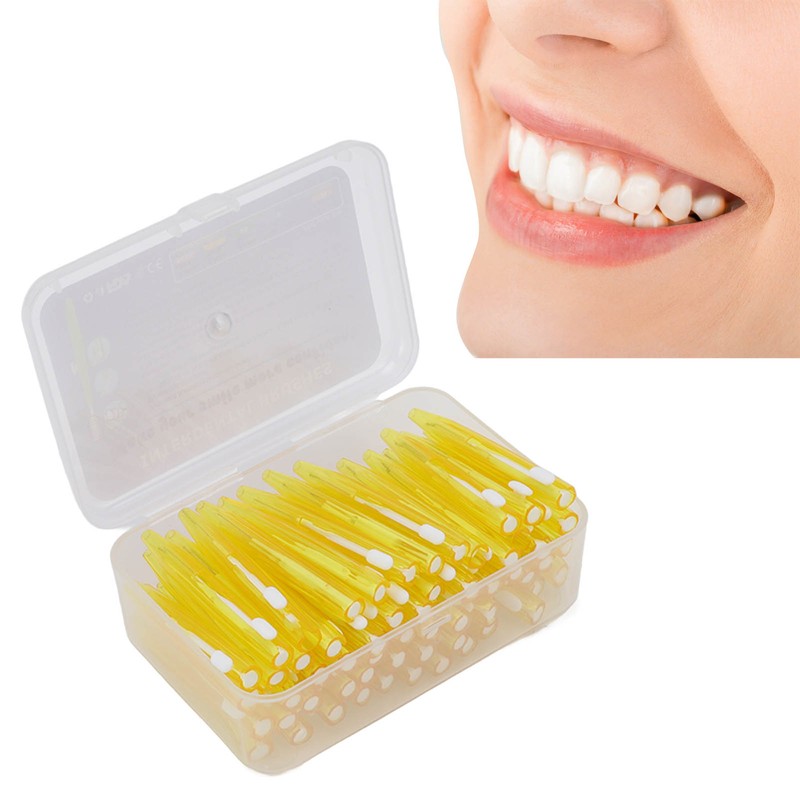 60Pcs Interdental Brush Practical Slim Braces Cleaner with PP Handle