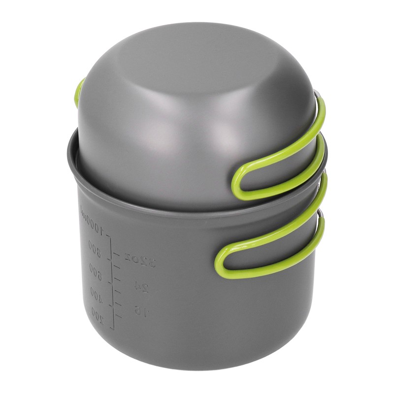 4pcs Camping Pot Kit Multi Layers Anti Scalding Design Camping