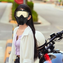 Motorcycle Goggles with Removable Face Masque | Dirtbike Atv Motocross Eyewear,Dirtbike Atv Motocross Eyewear, Riding Offroad Cycling Motorbike Protective Glasses Anti-UV for Men Women Youth