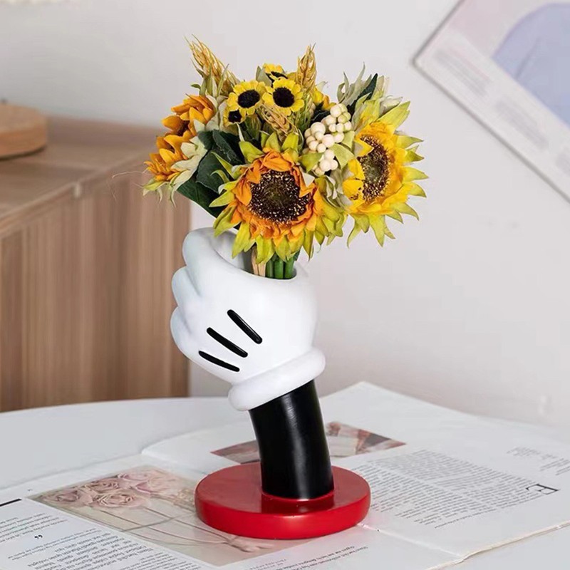 Hand Shaped Vase Cute Easy to Clean Cartoon Decorative Vase