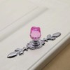 Wannianmu 4 Pack Drawer Dresser Knobs Pull Handles,Rose Flower Clear