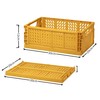 YQLDAHU 1-Pack Small Storage Crates, Golden Yellow Stackable & Foldable