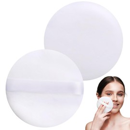 パウダーパフ 円形 2個セット 大きい ルースパウダーパフ 約10.5CMの直径 厚さ約2cm 化粧パフ ふわふわ 快適な手触り 厚型タイプ フェイスパウダー パフ 再利用可能 広く適用可能 ルースパウダー/ボディパウダー/ヘアパウダー/ボディハイライト パウダー用 （ホワイト）