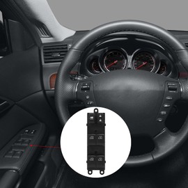 Aramox Window Switch, Auto Power Window Master Switch Front Driver Side Electric Replacement Black for Infiniti M35 M45 4‑Door 2006‑2007 OE:25401‑EH100