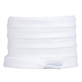 Booyckiy [2 Pairs Flat Shoelaces for Sneakers, 2/5" Wide Shoe Laces Off White 48 inch(122cm)