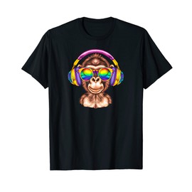 Baby Monkey Chimp With Sunglasses And Headphones T-Shirt
