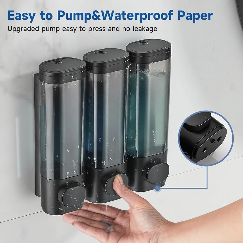 Wall-mounted automatic soap dispenser for Shampoo, hand Soap, Toothpaste, and