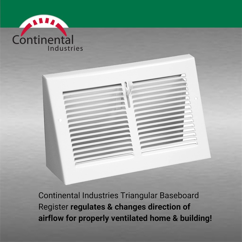 Triangular Baseboard Floor Register (10" x 6" Duct Opening/~11 3/8"