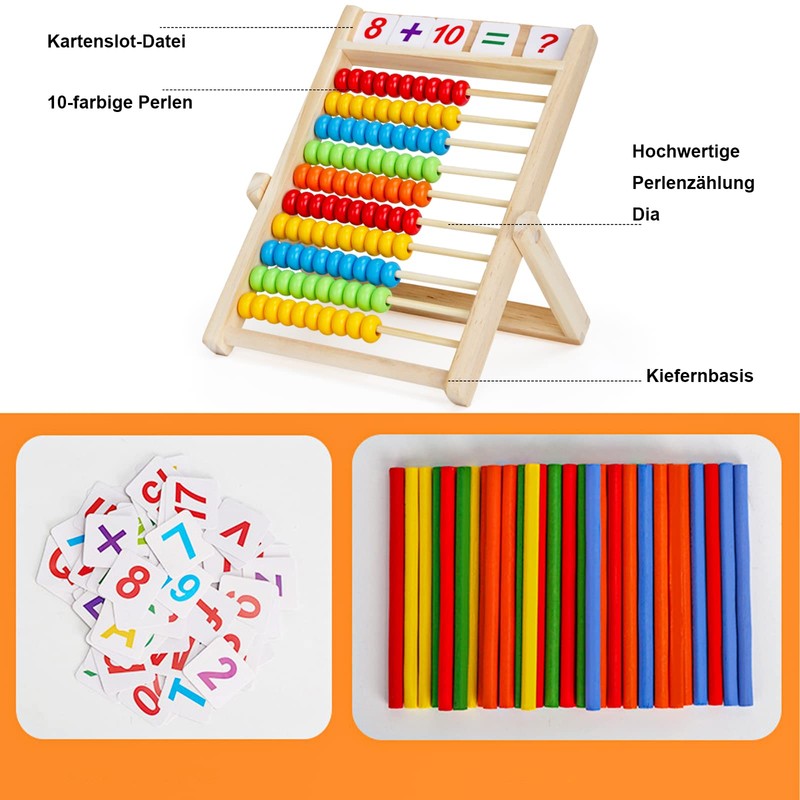 DYOUen Primary School Abacus Slider for Children with Counting Rods/Number