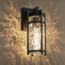 Flynix Outdoor Wall Light Fixtures, Waterproof Front Porch Light, Modern Exterior Lighting with E26 Socket, Wall Sconce Lantern Lamp, Black Outside Light for Front Door, House, Garage, Patio (1 Pack)