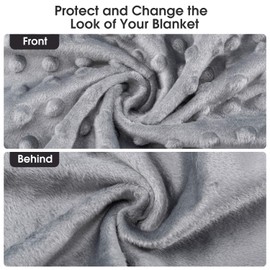 Acdyion Weighted Blankets Removable Duvet Cover for Adults Twin Size (48"x72"),Heavy Blanket Duvet Cover with Soft and Comfort Minky with 12 Ties,Machine Washable Soft Weighted Blanket Cover (Grey)