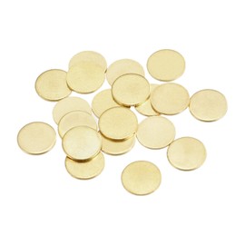 MECCANIXITY Brass Stamping Blank Round Metal DIY Tag 12mm Dia 1mm Thick for Craft, Pendant Decoration, Pack of 20