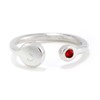 EVE'S ADDICTION Custom Birthstone and Initial Silver Cuff Ring -