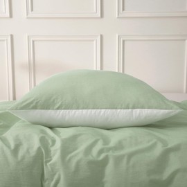 SOULFUL Pillowcase, 40 x 80 cm, Cotton, Lime Green, 2 Pieces, with Zip, Similar Texture to Stone Washed Linen, Oeko-Tex Certified, Soft and Comfortable