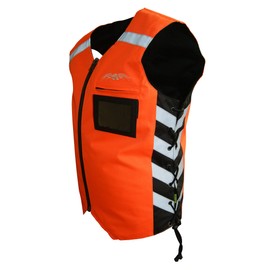 Missing Link Military Duty Reversible Safety Vest (Black/Orange, Small)