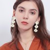 YUNXI Boho Metal Poppy Flower Dangle Earring Matte Painted Dual