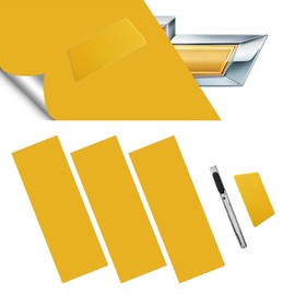 3PCS Gold Cut Your-Own Emblem Overlay DIY Decals for Chevy Compatible with Bowtie Logo Wrap Stickers