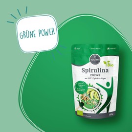 borchers BORCHERS Spirulina Pulver 3x 150g, Pflanzliche Basis, leicht l?slich, von Natur aus vegan, ohne Zus?tze, Protein- und Eisenreich, Bio-Qualit?t, vielseitig einsetzbar