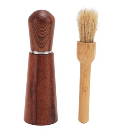 Coffee Distribution Tool Wooden 304 Stainless Steel 4 Needles Coffee Stirrer with Bristle Brush for Home Bar