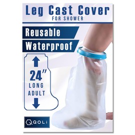【Fully Waterproof Bathing Guards】 Cast Cover for Shower Bath Reusable Protector Keep Wounds Dry Bath Bandage Broken Surgery,Burns (Adult Half Leg)