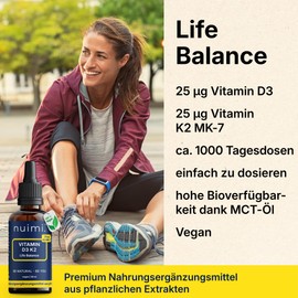 nuimi. Vitamin D3 K2 Drops 1000 IU for Adults