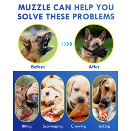 Dog Muzzle, Soft Air Mesh Muzzle for Small Medium Large Dogs Anti Biting Barking Chewing, Breathable Drinkable Adjustable Loop Pets Muzzle for German Shepherd Husky Labrador Retriever (Black,XL)