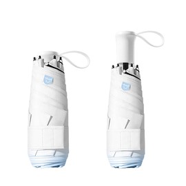 Mini Travel Gradient Color Folding Umbrella With Built-in Hidden Telescoping Handle for Women Kids,6 Ribs,Small Lightweight Pocket Parasol,Compact Portable,UV Protection,UPF 50,Rain Sun,Purse Car