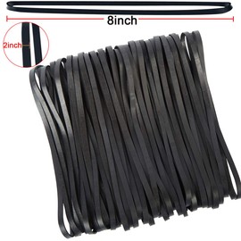AMUU Rubber Bands Large Black 50 Pack 8inches Rubbers Bands for Trash Cans Elastic Rubber Bands for Office Supplies Folders Cat Litter Box