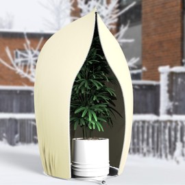 Yomisee Pack of 2 Winter Protection for Plants, 120 x 180 cm, Frost Protection Plant Covers with Zip & Drawstring, Winter Protection Fleece, Plant Protection, Winter for Trees, Palm Trees, Balcony