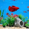 ZHABAYEN 10PCS Fish Tank Decorations Aquarium Plants with Ceramic Cave