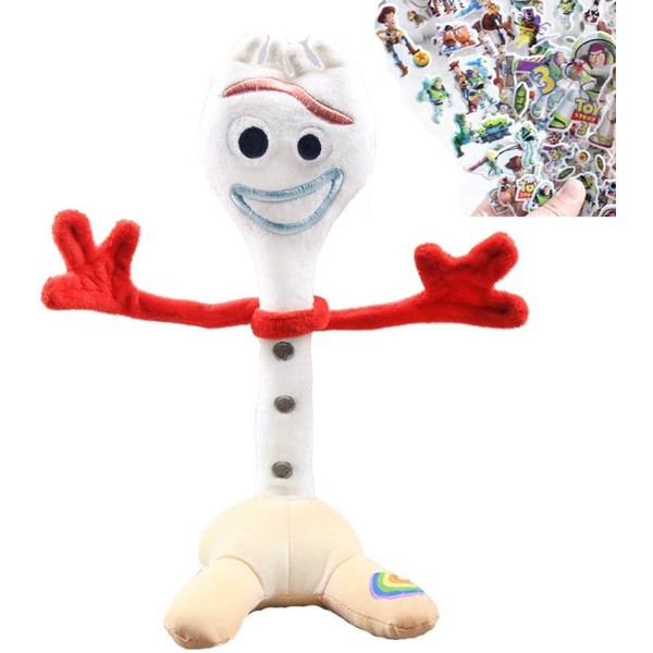 Yevt - Forky Toy Story 4 Big Plush Toy Story Forky with Stickers Set 11 Inches