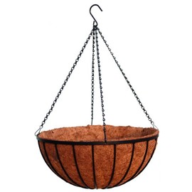 20" Georgian Rigid Iron Hanging Basket (940) with Coco Moss Liner