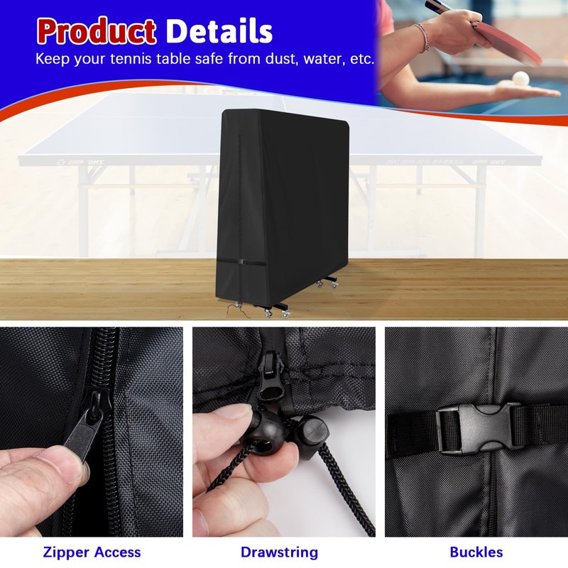 Ping Pong Table Cover 600D Tennis Table Cover for Folding