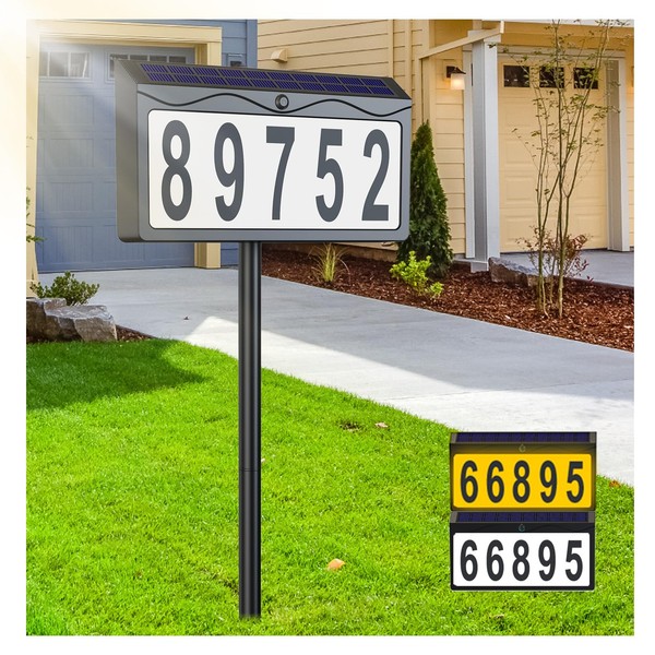 Solar House Numbers for Outside Light Up, Auto ON/OFF Solar