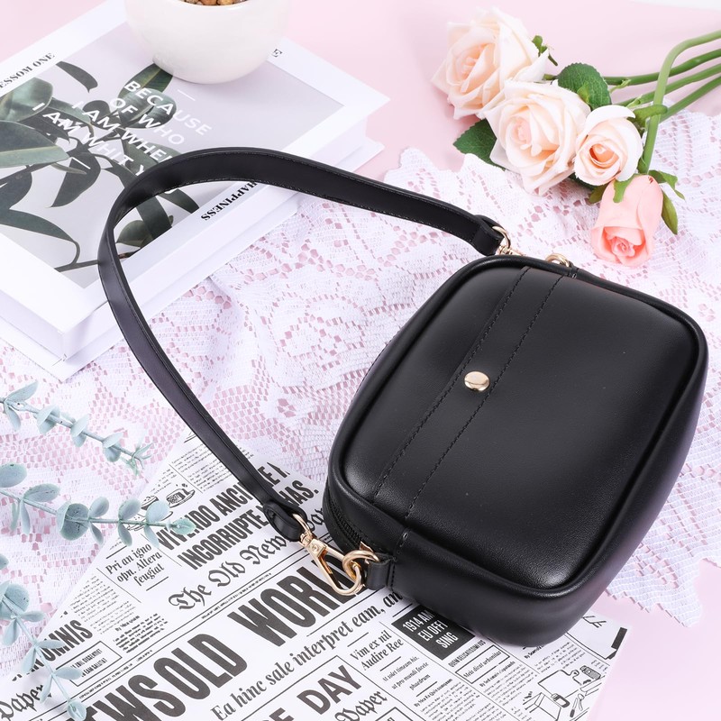 9 cm Bag Handle, Shoulder Strap, Black, Women's Leather Shoulder