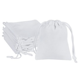 Shintop 20pcs Velvet Drawstring Bags, Velvet Pouches for Jewelry Gift Packaging (White)