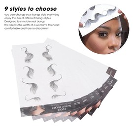 Hair Edges Stickers 9 Fashion Temporary Hair Tattoos DIY Hairstyling Hair Stickers Fake Hairline Sticker for Women