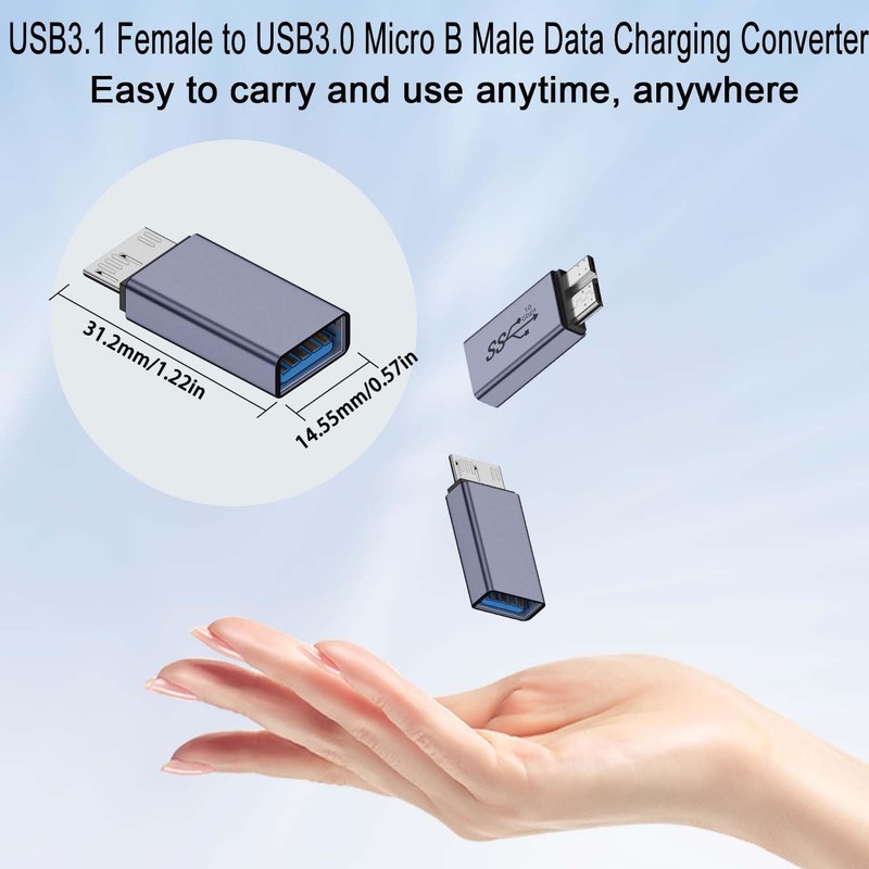 QIANRENON 10Gbps USB A Female to USB 3.0 Micro B