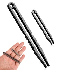 2Pcs Mini Titanium Tweezers, Portable Titanium Tweezers, Travel EDC Tweezers Alloy Tweezers Pick Up Tweezers, Portable Small Tweezer, EDC Tools and Gadgets(Black)