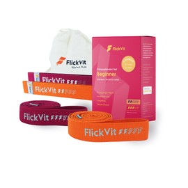 FlickVit Fitness Bands Set of 4 Beginner (2 & 3) with Carry Bag, Fitness Band Fabric, Pull-Up Band, Resistance Bands Set, Resistance Band, Rubber Band, Sport, Theraband Set