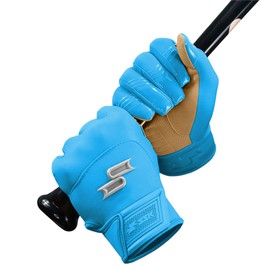 X1 Color Rush Adult Baseball Batting Gloves - Durable Cabretta Leather Palm - 11 Colorways (Columbia, X-Large)