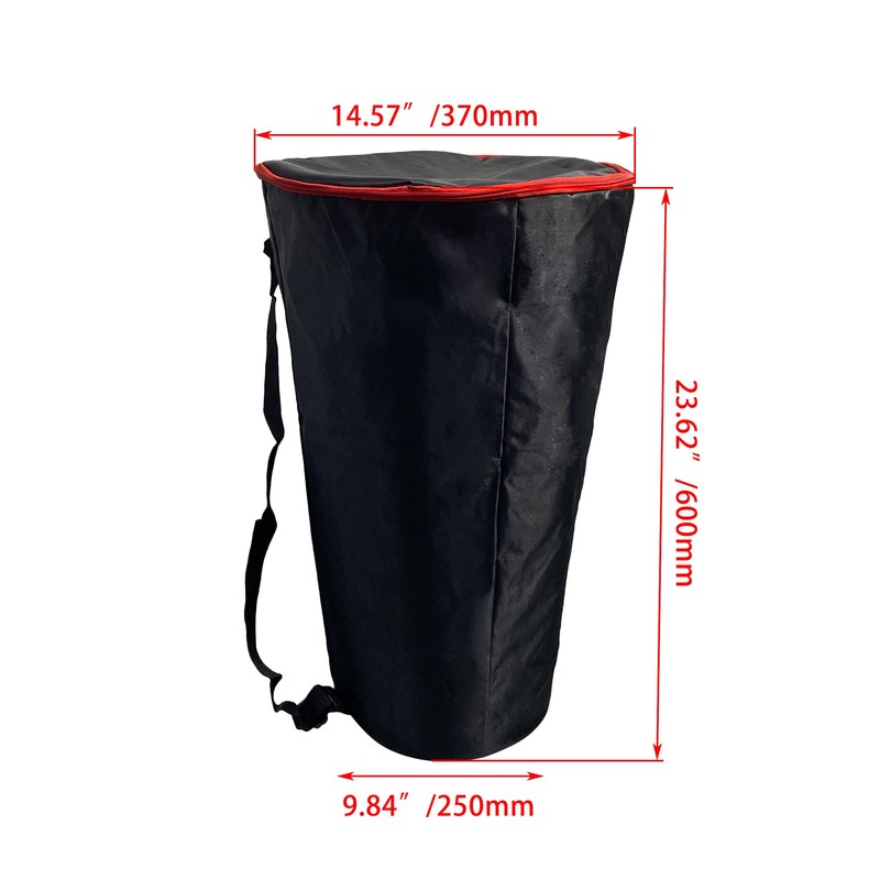 RDEXP Black Nylon Djembe Drum Carry Bag Waterproof Soft Zipper