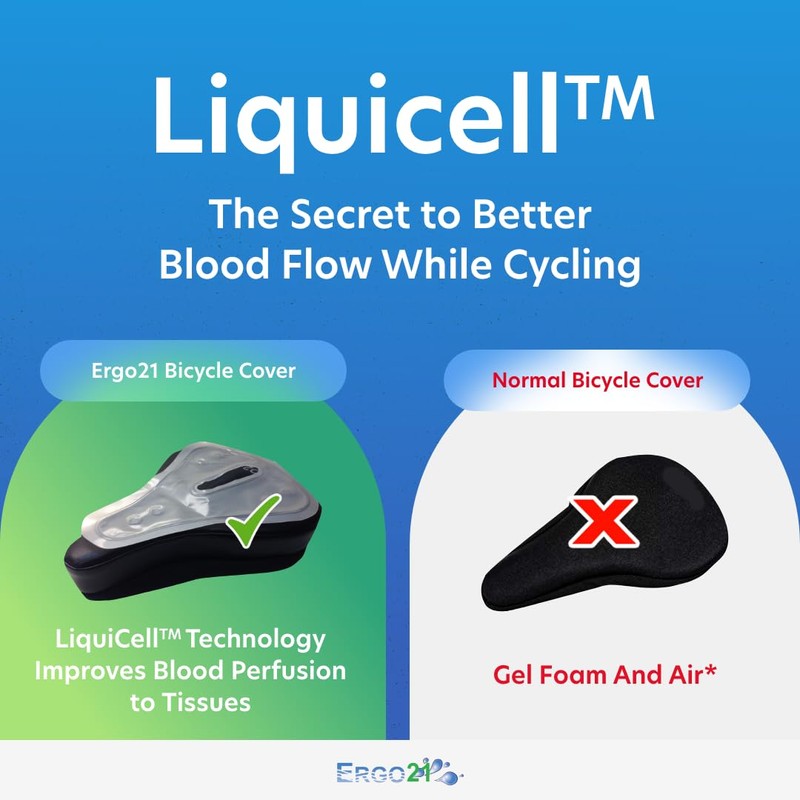 Ergo21 Liquicell Bicycle Cushion - Better Than Gel (Foam, Large