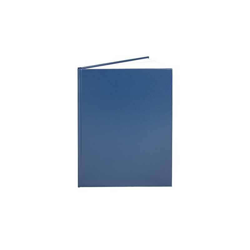 BookFactory Large Blue Blank Book/Blank Notebook - 96 Pages Blank