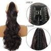 HENSLEELY Long Curly PonyTail Hair Extensions 22Inch Black Brown Wavy